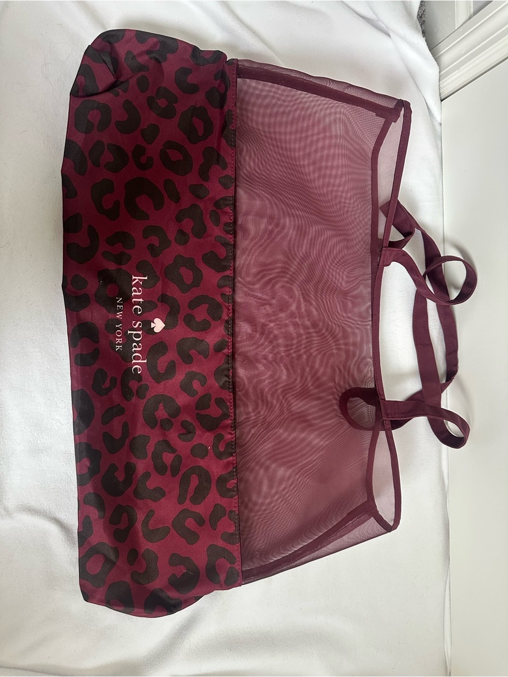 kate spade Burgundy Leopard Mesh Tote